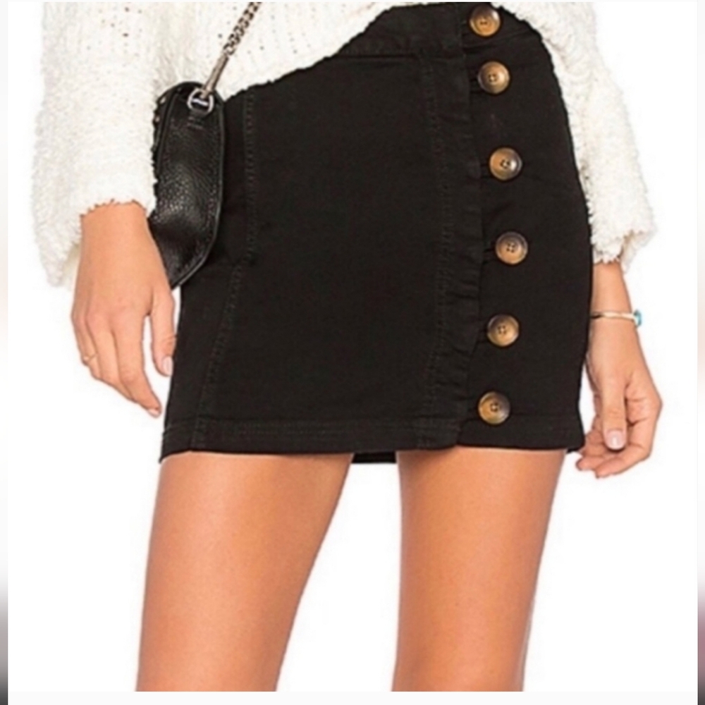 Free People Little Daisies Side Button Skirt